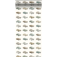 ESTA boys room wallpaper with vintage cars