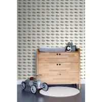 ESTA boys room wallpaper with vintage cars