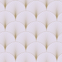 Papier peint art deco lilas et or