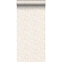Papier peint avec de petites fleurs beige