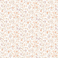 Papier peint avec de petites fleurs rose, lila et terre cuite