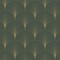ESTA art deco wallpaper dark green and gold