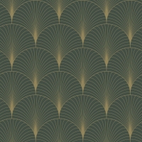 ESTA art deco wallpaper dark green and gold