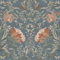 ESTA wallpaper art nouveau flowers blue