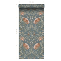 ESTA wallpaper art nouveau flowers blue