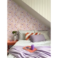 ESTA wallpaper field flowers in lilas and terracotta