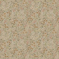 Papier peint à motif de petites fleurs en beige