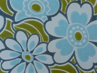 blauw met wit bloemen op een blauwe achtergrond