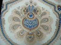 beige brown blue big medallion