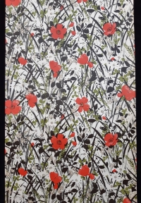 Poppy flowers floral vintage wallpaper