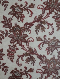 Vintage floral wallpaper with red and brown flowers