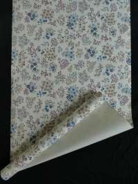 Vintage floral wallpaper with little purple and blue flowers