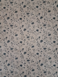 Vintage floral wallpaper with small blue twigs