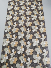 Vintage wallpaper with brown and grey flowers