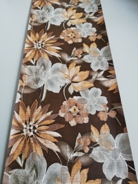 Vintage behang met bruine en grijze bloemen