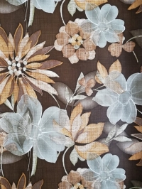 Vintage behang met bruine en grijze bloemen