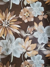 Vintage wallpaper with brown and grey flowers