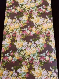 Vintage wallpaper with pink and yellow flowers