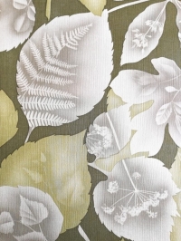 Papier peint vintage avec des feuilles vert et gris