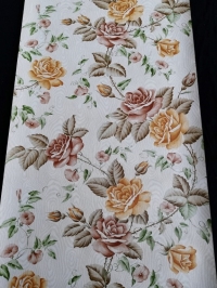 Vintage wallpaper with pink and brown roses