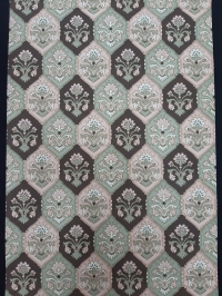 Groen, roze en bruin vintage bloemenbehang