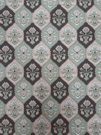 Groen, roze en bruin vintage bloemenbehang