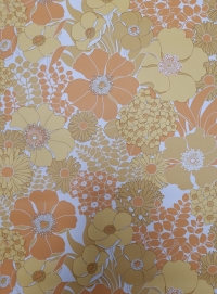 Vintage wallpaper orange and yellow