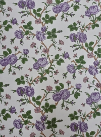 Papier peint vintage fleurs purpre et vert