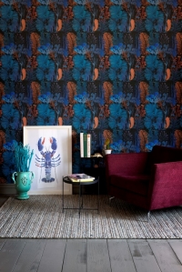 Luxebehang koraalrif blauw