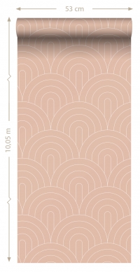 Dark pink with white arches art deco wallpaper