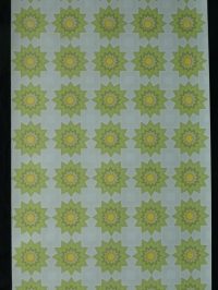 Vintage geometric wallpaper green and yellow sun