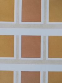 Ochre brown vintage geometric wallpaper