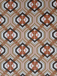 Bruin en rood vintage geometrisch behang