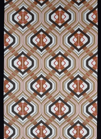 Bruin en rood vintage geometrisch behang