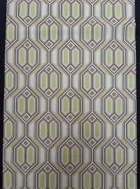 Papier peint vintage geometrique vert et marron