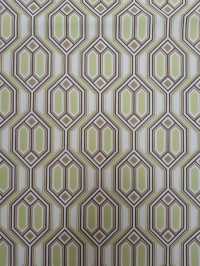 Papier peint vintage geometrique vert et marron