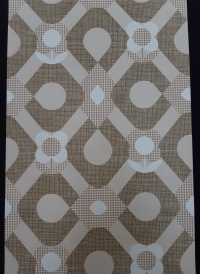 Bruin en beige vintage geometrisch behang