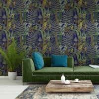 Premium wallpaper Green Sanctuary anthracite