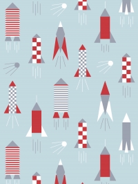 LAVMI wallpaper rocket light blue