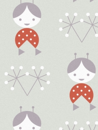 LAVMI wallpaper dolls on a grey background