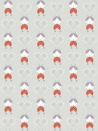 LAVMI wallpaper dolls on a grey background