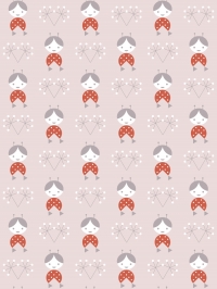 LAVMI wallpaper dolls on a pink background