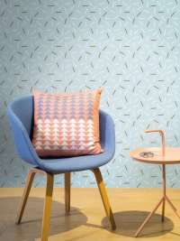 LAVMI wallpaper Matches white and brown lines on a blue background