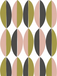 LAVMI wallpaper Ficus green pink grey geometric figure