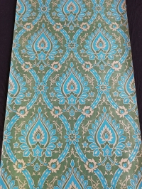 blauw groen beige groot medaillon