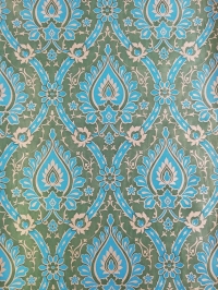 bleu green beige big medallion