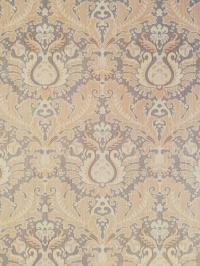 Papier peint vintage damassé brun beige