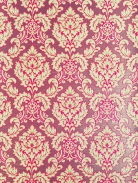 Papier peint vintage damassé rouge brun