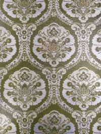 Green silver damask vintage wallpaper