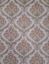 Green beige damask vintage wallpaper